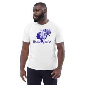 Hairy Fairy - Organic cotton t-shirt with Cobalt design