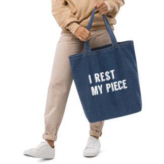 I Rest my Piece - Organic cotton denim shopping bag