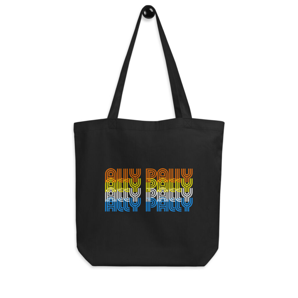 Ally Pally - Dark Eco Organic Cotton Tote Bag 70s Design for Alexandra Palace