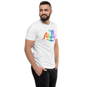 Ally Pally - rainbow print original design by Mixed Idioms on white T-Shirt