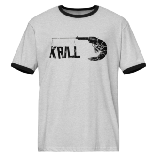 The Krill - Black and White Ringer T-Shirt for the London Surf Punk Band